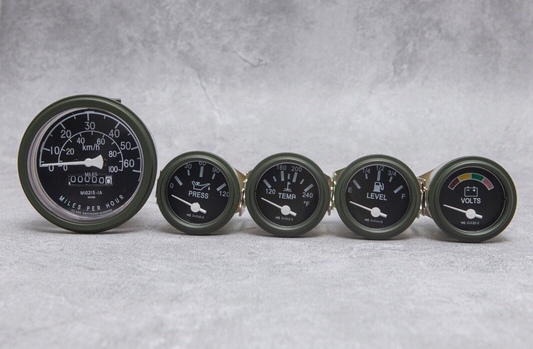 HMMWV GAUGE KIT TEMPERATURE VOLTMETER FUEL LEVEL OIL SPEEDOMETER HUMVEE